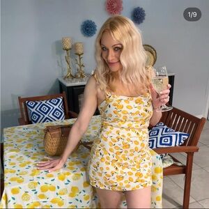 Lemon Print Summer Dress